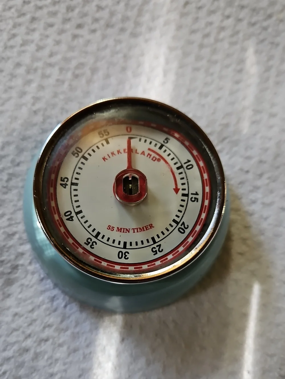 Kikkerland Light Blue Retro 55-Min Mechanical Timer